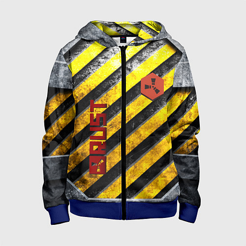 Детская толстовка на молнии RUST grunge / 3D-Синий – фото 1