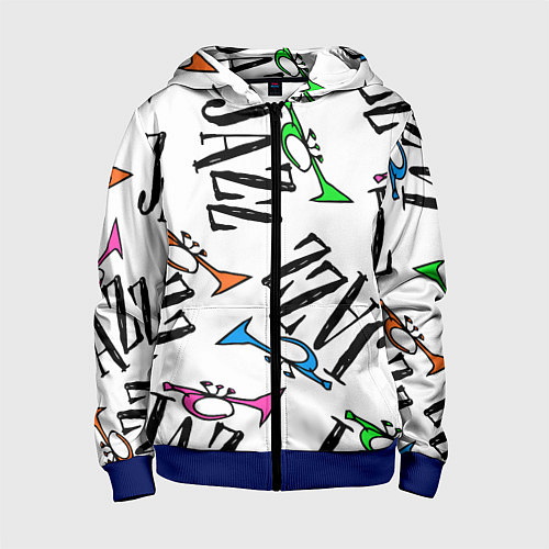 Детская толстовка на молнии Just jazz in color / 3D-Синий – фото 1