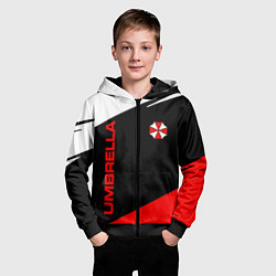 Толстовка на молнии детская Umbrella corporation - resident evil, цвет: 3D-черный — фото 2