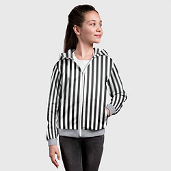 Толстовка на молнии детская Полоски - Битлджус, цвет: 3D-меланж — фото 2