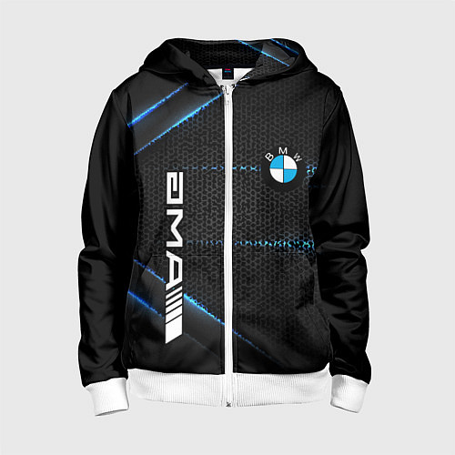 Детская толстовка на молнии BMW metal steel / 3D-Белый – фото 1