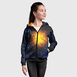 Толстовка на молнии детская Абстракция зарождение звезды, цвет: 3D-черный — фото 2