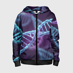 Детская толстовка на молнии Неоновые спирали ДНК