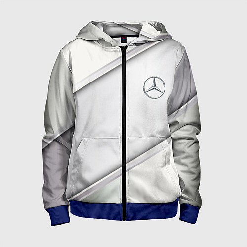 Детская толстовка на молнии Mercedes benz metalic collection / 3D-Синий – фото 1