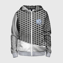 Толстовка на молнии детская Volkswagen metal motors, цвет: 3D-меланж