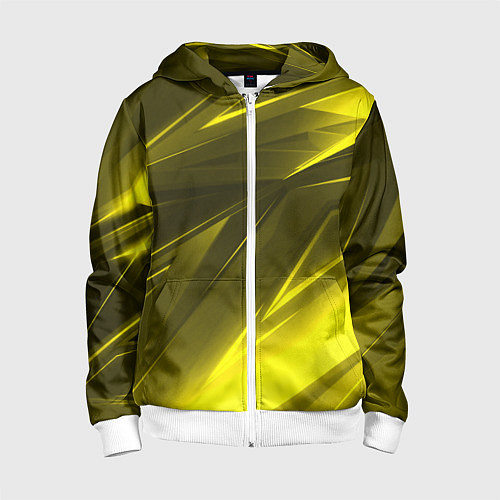 Детская толстовка на молнии Gold stripes abstraction / 3D-Белый – фото 1