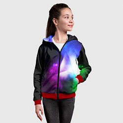 Толстовка на молнии детская Космос геометрия, цвет: 3D-красный — фото 2