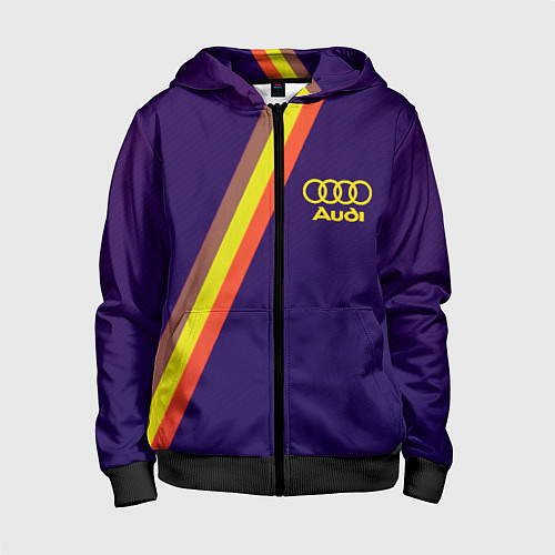 Детская толстовка на молнии AUDI line sport / 3D-Черный – фото 1