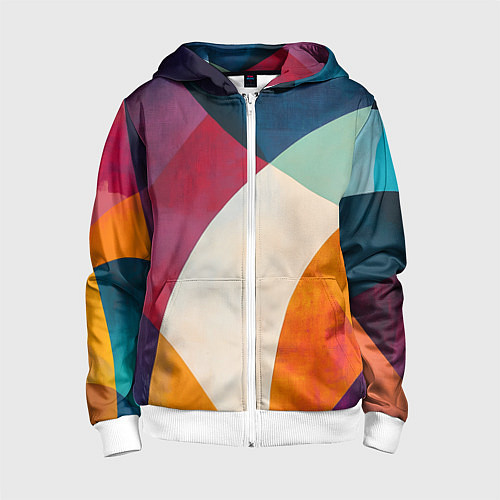 Детская толстовка на молнии Геометрическая иллюстрация / 3D-Белый – фото 1