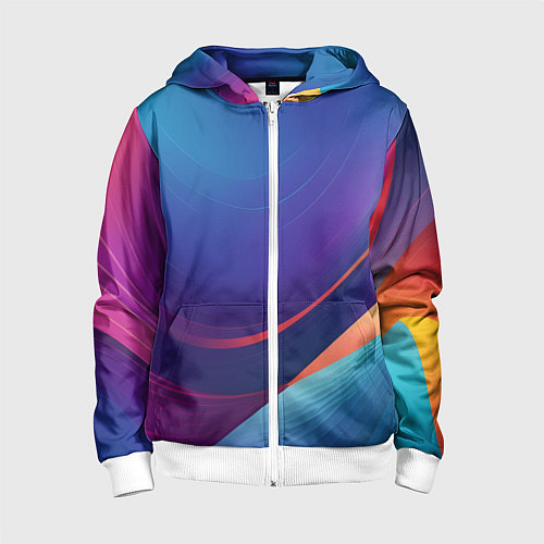 Детская толстовка на молнии Красивый градиент абстракция / 3D-Белый – фото 1