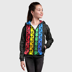 Толстовка на молнии детская Marshmello neon music dj, цвет: 3D-черный — фото 2