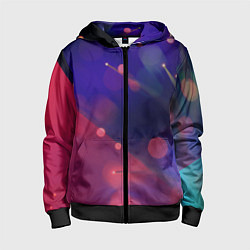 Толстовка на молнии детская Абстракция - брызги, цвет: 3D-черный