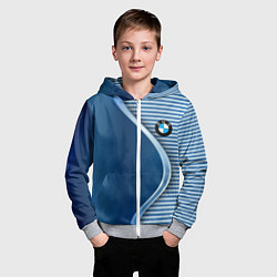 Толстовка на молнии детская BMW текстура, цвет: 3D-меланж — фото 2