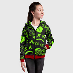 Толстовка на молнии детская Lil Peep кислота, цвет: 3D-красный — фото 2