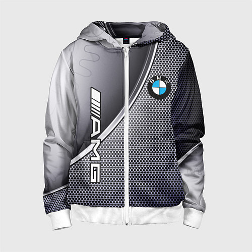 Детская толстовка на молнии BMW metalic auto metal / 3D-Белый – фото 1