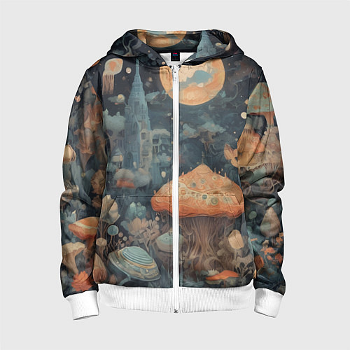 Детская толстовка на молнии Сказочная абстракция / 3D-Белый – фото 1