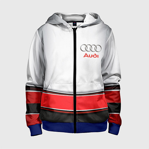 Детская толстовка на молнии AUDI auto car / 3D-Синий – фото 1