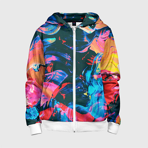 Детская толстовка на молнии Colors / 3D-Белый – фото 1