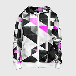 Детская толстовка на молнии Black and pink abstraction on a white background