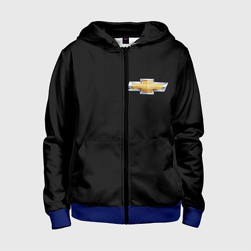 Детская толстовка на молнии Chevrolet logo / 3D-Синий – фото 1