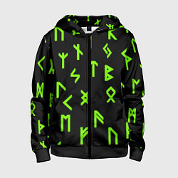 Толстовка на молнии детская Славянская символика кислота, цвет: 3D-черный