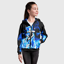 Толстовка на молнии детская Doom fire logo steel, цвет: 3D-черный — фото 2