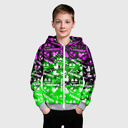 Толстовка на молнии детская Fortnite краски кислота, цвет: 3D-меланж — фото 2