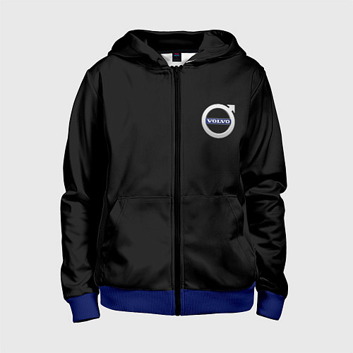 Детская толстовка на молнии Volvo logo auto / 3D-Синий – фото 1