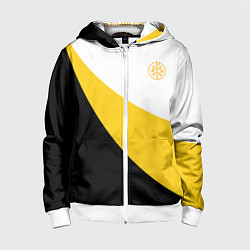 Толстовка на молнии детская Мы русские с нами Бог малый желтый КЦК Николай II, цвет: 3D-белый