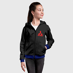 Толстовка на молнии детская Mitsubishi logo, цвет: 3D-синий — фото 2