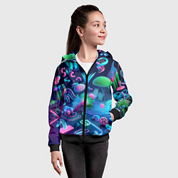 Толстовка на молнии детская Фантастическая абстрактная композиция - сюрреализм, цвет: 3D-черный — фото 2