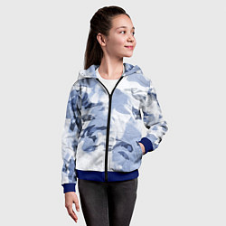 Толстовка на молнии детская Альпийский камуфляж, цвет: 3D-синий — фото 2