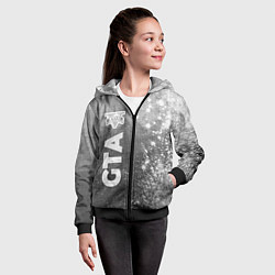Толстовка на молнии детская GTA - grey gradient по-вертикали, цвет: 3D-черный — фото 2