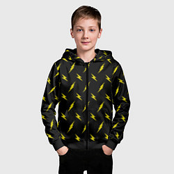Толстовка на молнии детская Молнии Флеша, цвет: 3D-черный — фото 2