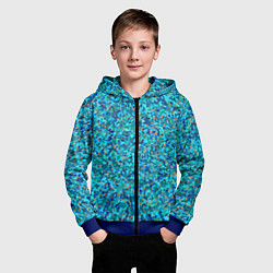 Толстовка на молнии детская Сине-голубой пуантилизм, цвет: 3D-синий — фото 2