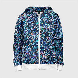 Детская толстовка на молнии Абстрактная текстура синий пёстрый