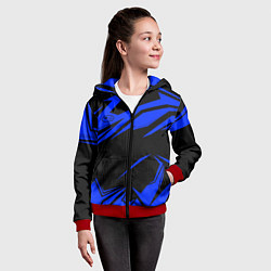 Толстовка на молнии детская Субару - синий, цвет: 3D-красный — фото 2