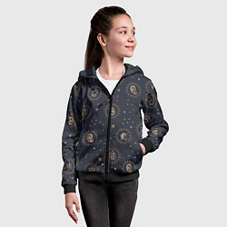 Толстовка на молнии детская Все факультеты Хогвартса, цвет: 3D-черный — фото 2