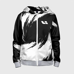 Толстовка на молнии детская Lixiang - белые штрихи, цвет: 3D-меланж