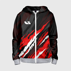 Толстовка на молнии детская Lixiang - красный языки пламени, цвет: 3D-меланж