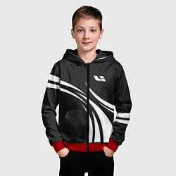 Толстовка на молнии детская Lixiang - carbon black, цвет: 3D-красный — фото 2