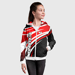 Толстовка на молнии детская Lixiang- red sport uniform, цвет: 3D-белый — фото 2