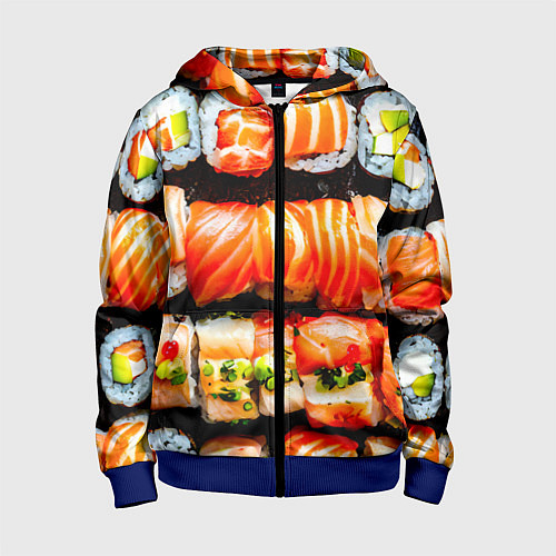 Детская толстовка на молнии Сет роллов / 3D-Синий – фото 1