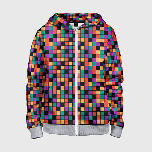 Детская толстовка на молнии Кубики Рубика / 3D-Меланж – фото 1