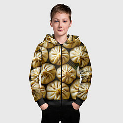 Толстовка на молнии детская Хинкали, цвет: 3D-черный — фото 2