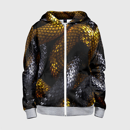 Детская толстовка на молнии Звенья одной цепи / 3D-Меланж – фото 1