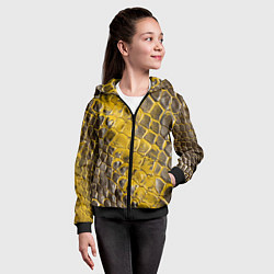 Толстовка на молнии детская Красивая кожа змеи, цвет: 3D-черный — фото 2
