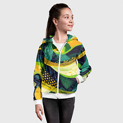 Толстовка на молнии детская Змеиный паттерн, цвет: 3D-белый — фото 2