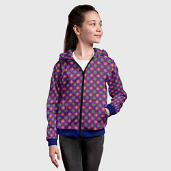 Толстовка на молнии детская Вихрь снежинок, цвет: 3D-синий — фото 2