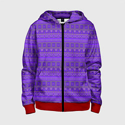 Детская толстовка на молнии Яркий фиолетовый геометрический узор
